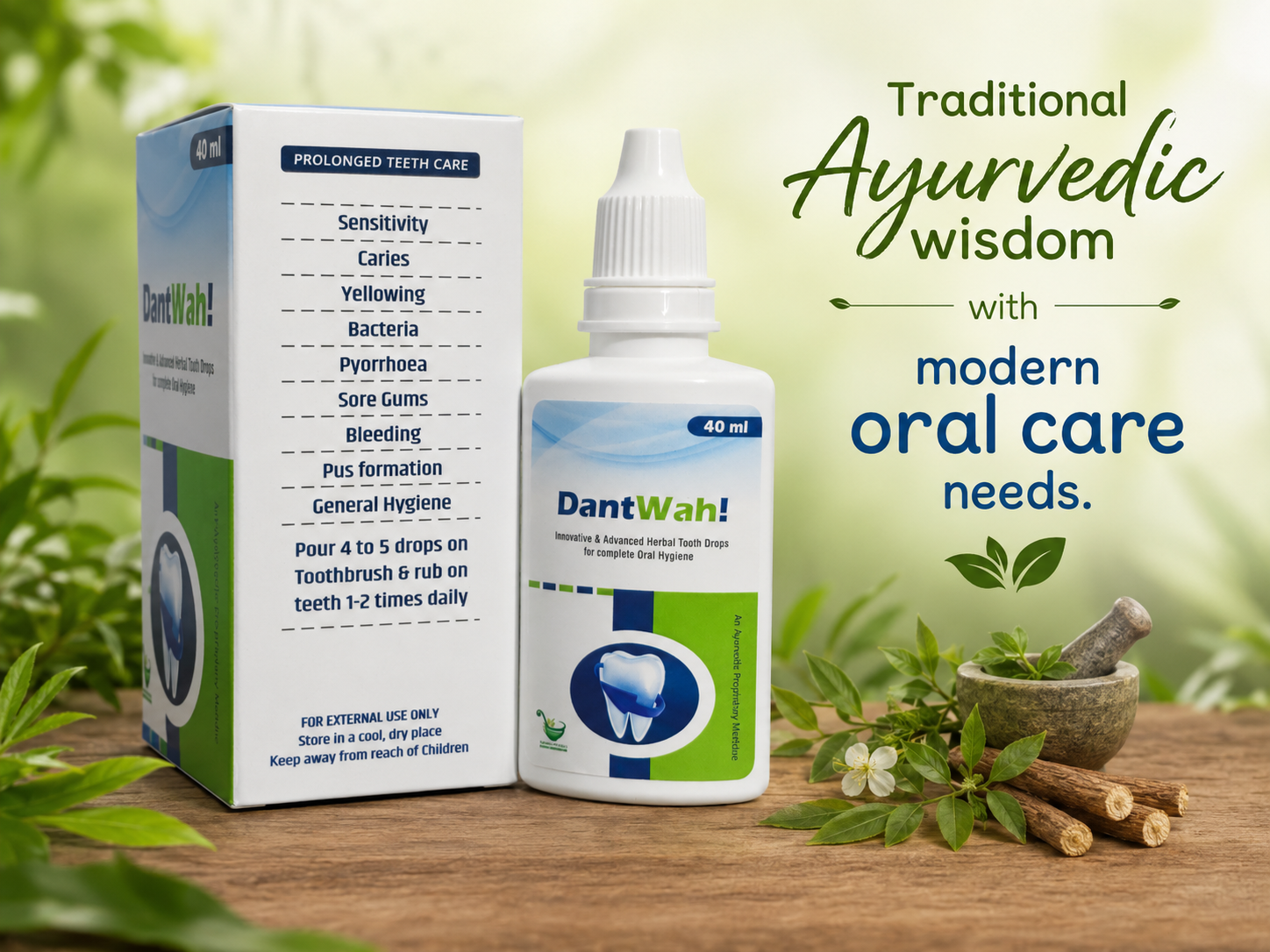 DantWah Herbal Tooth Drops | Advanced Oral Care for Teeth & Gums | Pack of 2