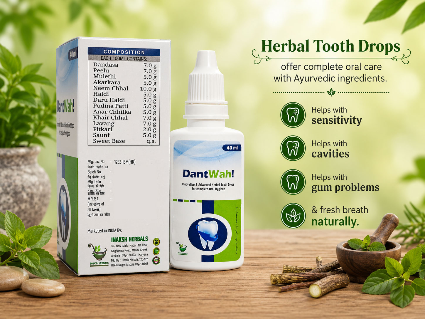 DantWah Herbal Tooth Drops | Advanced Oral Care for Teeth & Gums | Pack of 2