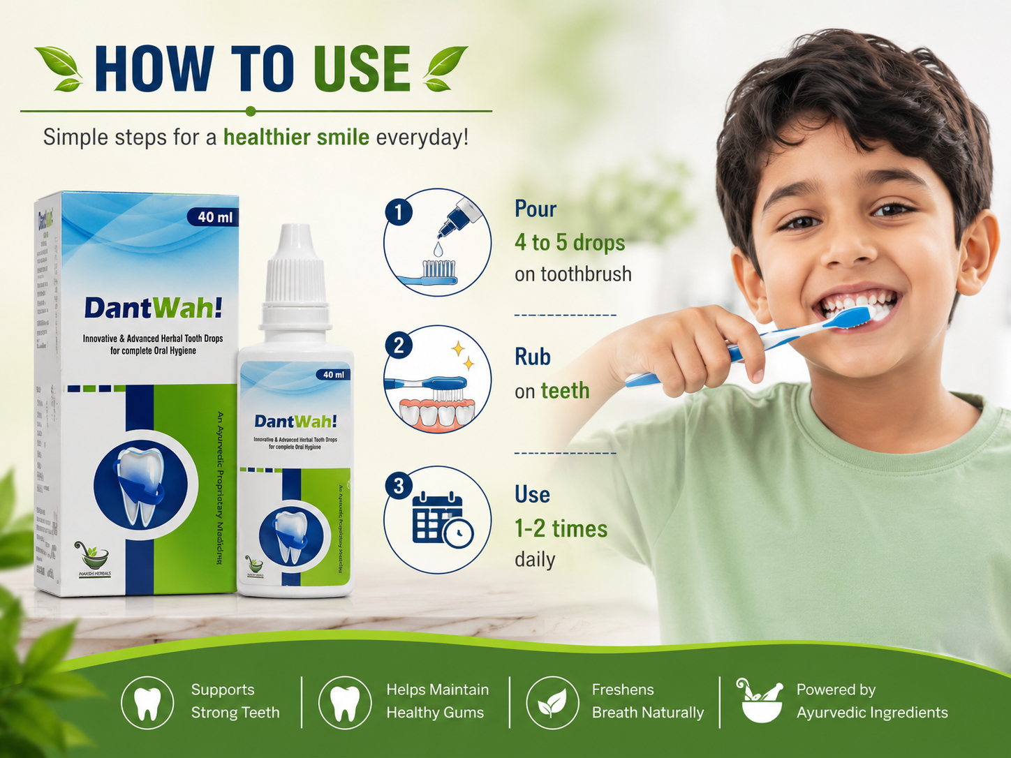 DantWah Herbal Tooth Drops | Advanced Oral Care for Teeth & Gums | Pack of 2