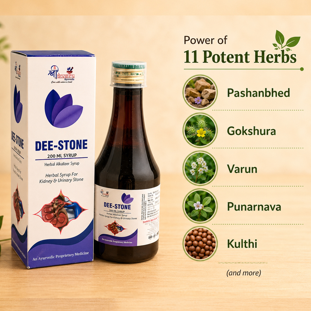 Dee Stone | Herbal Syrup for Kidney Stone & Urinary Health | Ayurvedic Support for UTI, Burning Urination & Urinary Disorders | Raspberry Flavour