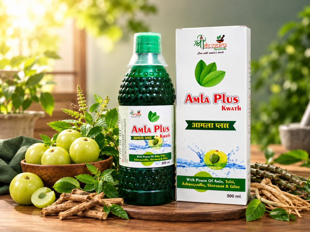 Amla Plus Kwath | Ayurvedic Herbal Tonic with Amla, Tulsi, Ashwagandha, Shatawar & Giloy